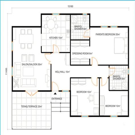 150 متر مربع مع 3 غرف نوم خطة المنازل الجاهزة منازل سابقة التصنيع معرف