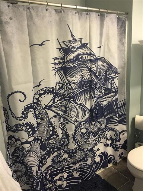 Kraken Shower Curtain Octopus Shower Curtains Bathroom Shower