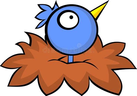 Blue Bird Cartoon In The Nest Stock Vector Illustration Of Nesting