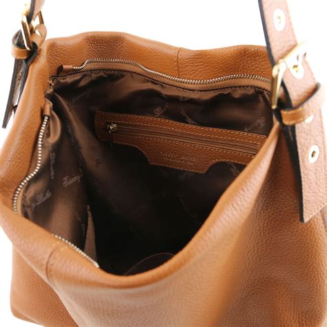 Tl Bag Soft Leather Hobo Bag Cognac Tl141719