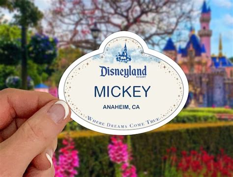 Custom Made Disneyland Name Tag Sticker Disney Cast Member Etsy