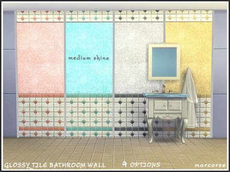 Creating a half tile in the sims 4. The Sims Resource: Glossy Tile Bathroom Wall by marcorse ...