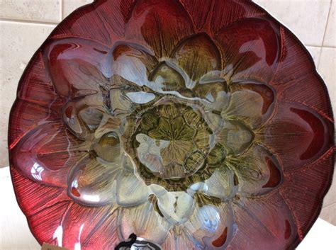 Decorative plates & bowls └ home décor └ home & garden all categories food & drinks antiques art baby books, magazines business cameras cars, bikes, boats clothing, shoes & accessories coins collectables computers/tablets. Decorative Glass Plate Handmade in Turkey Deep Red with ...