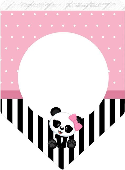 Bandeirinha Varalzinho 3 Panda Rosa Fazendo A Nossa Festa Festa