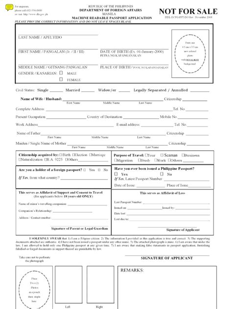 Philippine Passport Application Form Pdf