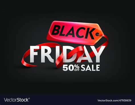 Black Friday 50 Off Sale Poster Royalty Free Vector Image