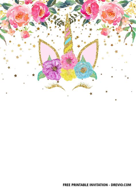 free vintage unicorn birthday invitation templates download hundreds