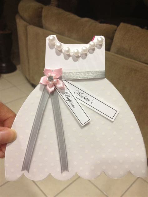 Since a christening is often a religious event for christians, many people decide to choose a more religious message in their card. Baptism Christening Gown Dress Cutout Invitation. Inquire ...
