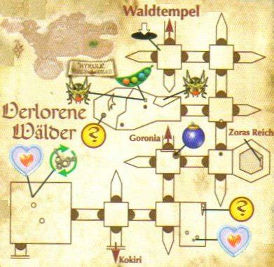 ocarina of time verlorene wälder karte