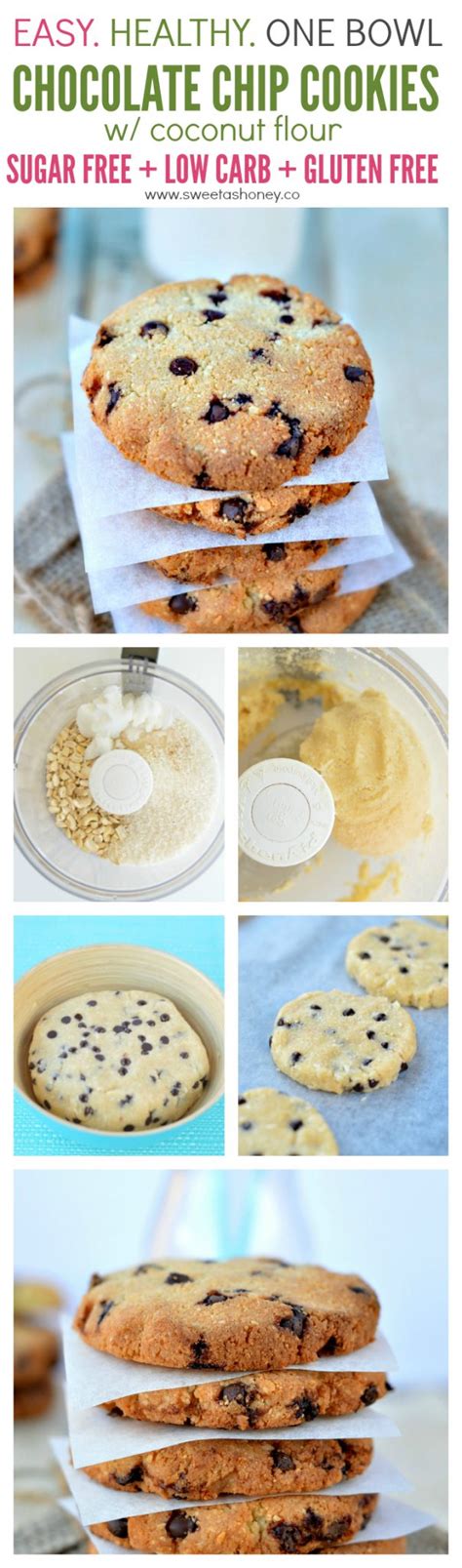 Low sugar banana chocolate chip cookiesoatmeal with a fork. Sugar free chocolate chip cookies | Low Carb, Gluten Free