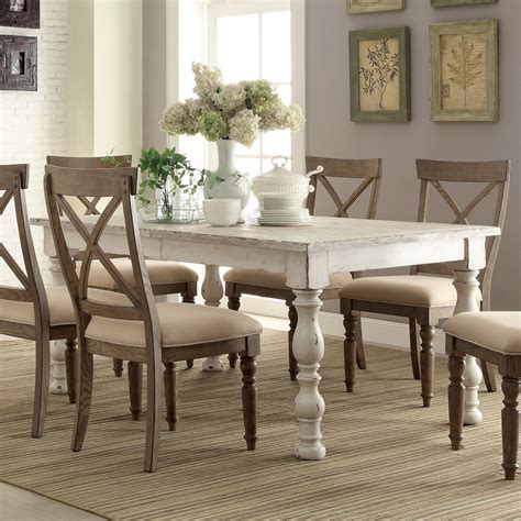 Aberdeen Wood Rectangular Dining Table And Chairs In Weathered Worn