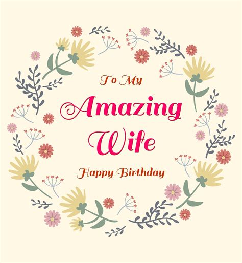 Printable Happy Birthday Cards For Wife Printable Templates Free
