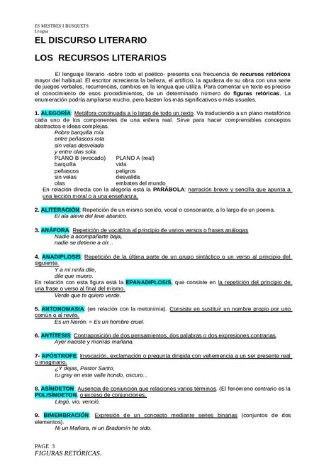 La métrica para este poema, se extrae en gran medida del análisis métrico, ya visto con anterioridad. Recursos literarios castellano poesia - Docsity