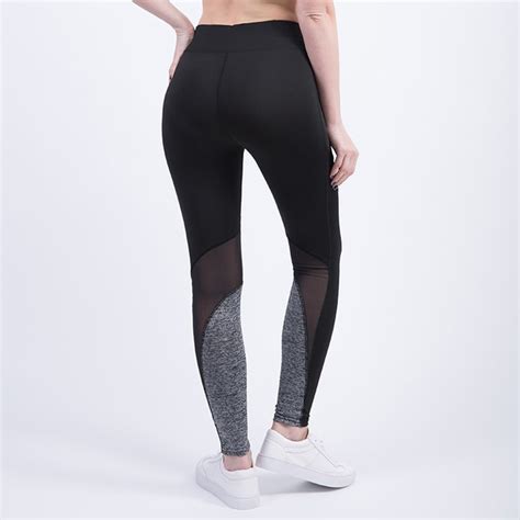 ladies mesh pants see through leggings 2018 casual womens black wide waistband mesh insert