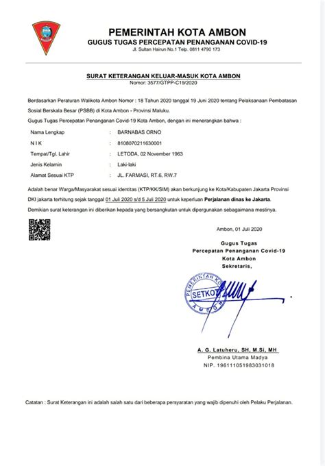Berikut contoh surat dinas dari instansi pemerintahan resmi yang dibuat sebagai sampel acuan, bukan surat dinas. Wagub Maluku Jalan Dinas ke Jakarta?