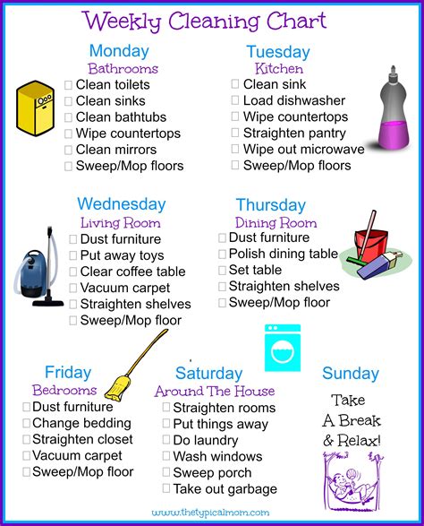 House Cleaning Schedule | Cleaning schedule printable, Weekly cleaning, Clean house schedule