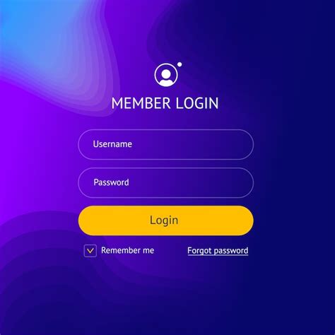 Premium Vector Member Login And Password Empty Template Form
