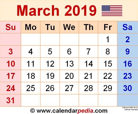 The malaysia calendar 2019 published here has been officially published by the prime minister's department. March 2019 Calendar | Templates for Word, Excel and PDF