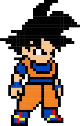 Goku Face Pixel Art