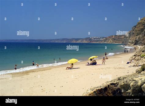 Western Algarve Almadena Or Cabanas Beach Stock Photo Alamy