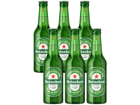 Cerveja Heineken Puro Malte Lager Premium Long Neck 6 Garrafas De