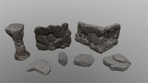 3d Stones Wall Model Turbosquid 1265179