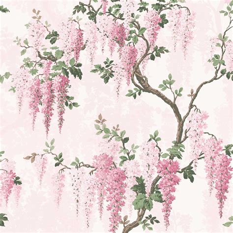 Wisteria Pretty Pink Wallpaper Pink Floral Wallpaper Magnolia