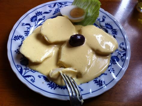 Papa a la Huancaína. Boiled potatoes served with the Huancaína sauce