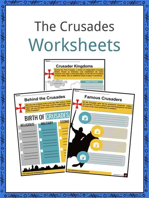 Crusades Facts And Worksheets Background Events For Kids