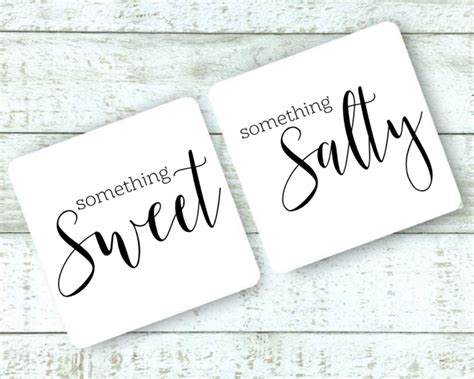 Sweet And Salty Wedding Favors 10 Sweet And 10 Salty Stickers Etsy