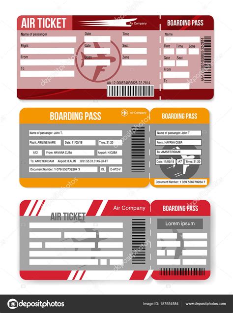 Ja ihr habt richtig gehört ein flugticket. Flugticket. Boarding Pass Tickets Vorlage isoliert auf weißem Hintergrund. Vektor-illustration ...