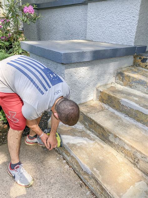 How to Update Concrete Steps | Concrete steps, Painted concrete steps, Repairing concrete steps
