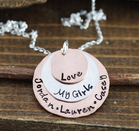 Hand Stamped Mommy Necklace Personalized Necklace Mothers