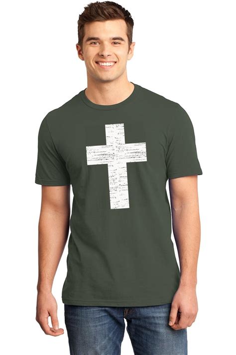 Mens Distressed Cross Soft Tee Religious Religion Christian Shirt Ebay