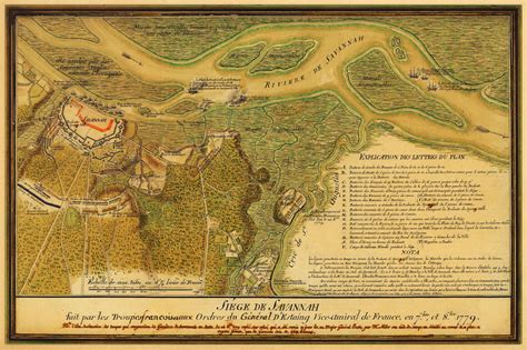 Savannah 1779 Siege Of Savannah Georgia Revolutionary War Map