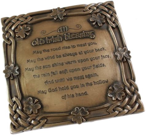 Irish Blessing Plaque Bronze Plated Decorative Celtic Wall Plate 15
