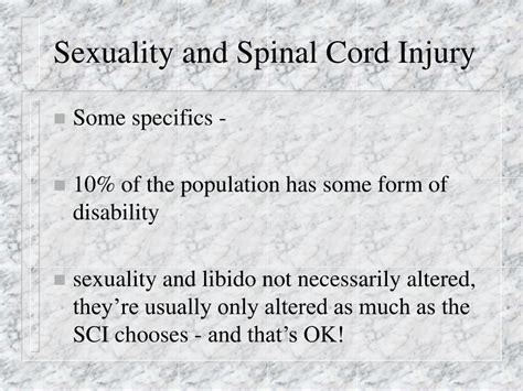Ppt Sexuality And Spinal Cord Injury Powerpoint Presentation Free Download Id 258393