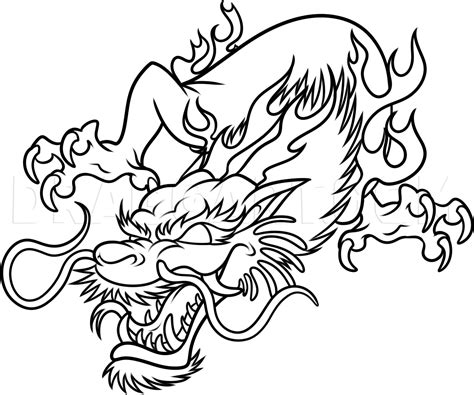 Draw spikes on the dragon's back, erasing as necessary. How To Draw A Chinese Dragon Tattoo by Dawn | dragoart.com ...