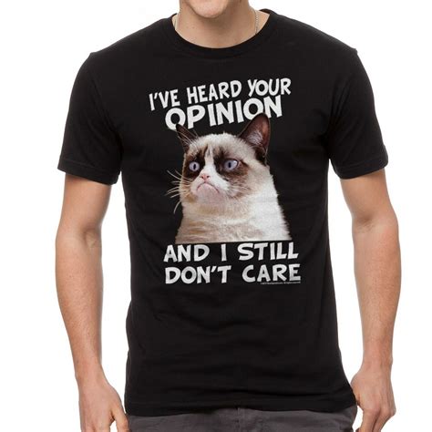 Grumpy Cat Grumpy Cat Cat Opinion Mens Black T Shirt New Sizes S 2xl