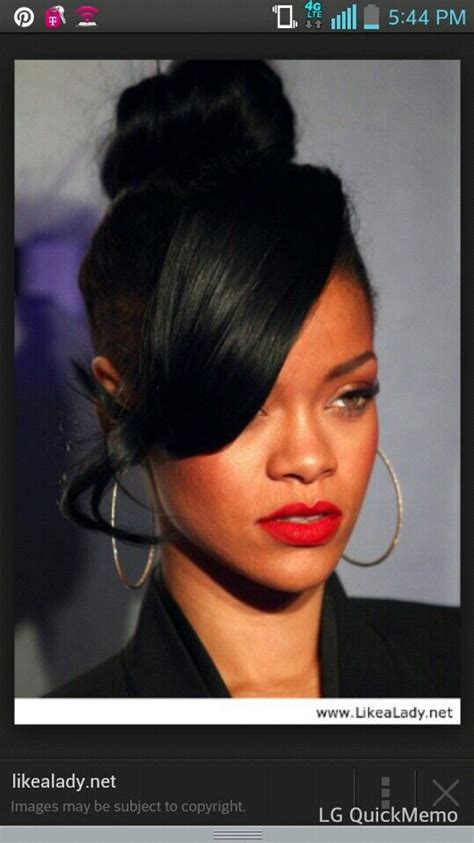 Pin By Dee W On Black Women High Bun Hairstyles Rihanna Hairstyles