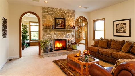 Photos Living Room Interior Fireplace Sofa Table Design 1920x1080