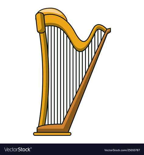 Learn to draw your very own harp with this simple tutorial. Harp instrument cartoon Royalty Free Vector Image