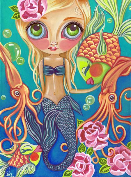Aquatic Mermaid Art Print By Jaz Higgins Beach Fantasy Girls Room