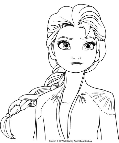 Elsa From Frozen 2 Coloring Page