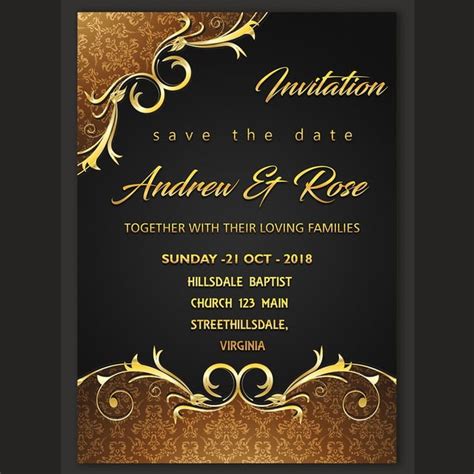 wedding invitation card design template template