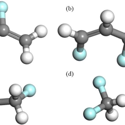 Molecular Structures Of A R1234yf B R1234zez C R134a And D