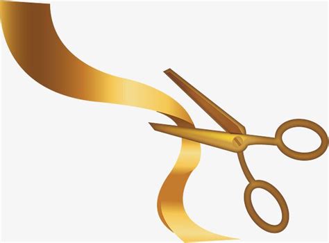 Golden Scissors Ribbon Png And Vector Ribbon Png Banner Background