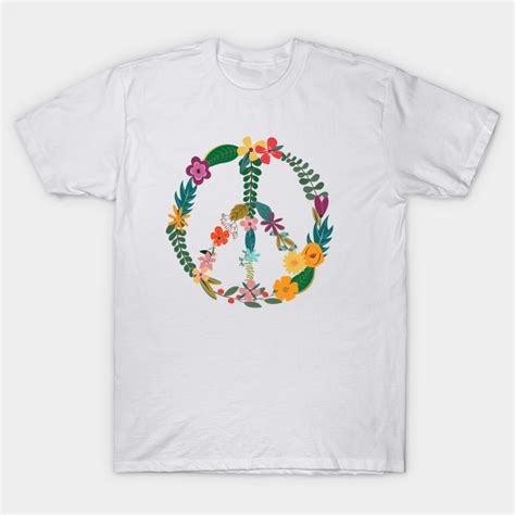Floral Peace Sign Peace T Shirt Teepublic