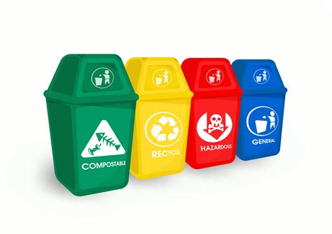 El color de la basura y la separación de la basura es un residuo