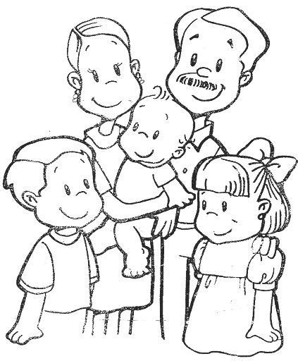 Dibuja y colorea una familia dibujos para niños. DIBUJOS PARA COLOREAR PINTAR IMAGENES: DIBUJOS DE LA FAMILIA PARA COLOREAR PINTAR